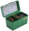 MTM Deluxe Ammunition Box 50 Round Handle 22-250 243 308 Green H50-RM-10
